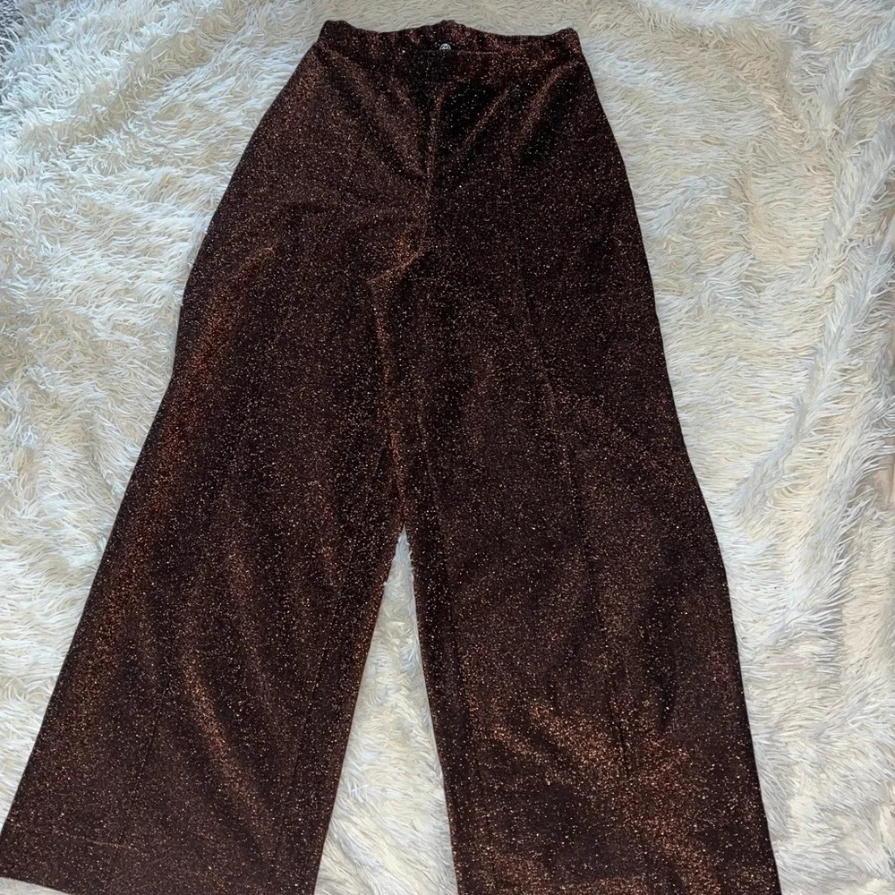 MISSGUIDED Bronze Gold Sparkle Pants​